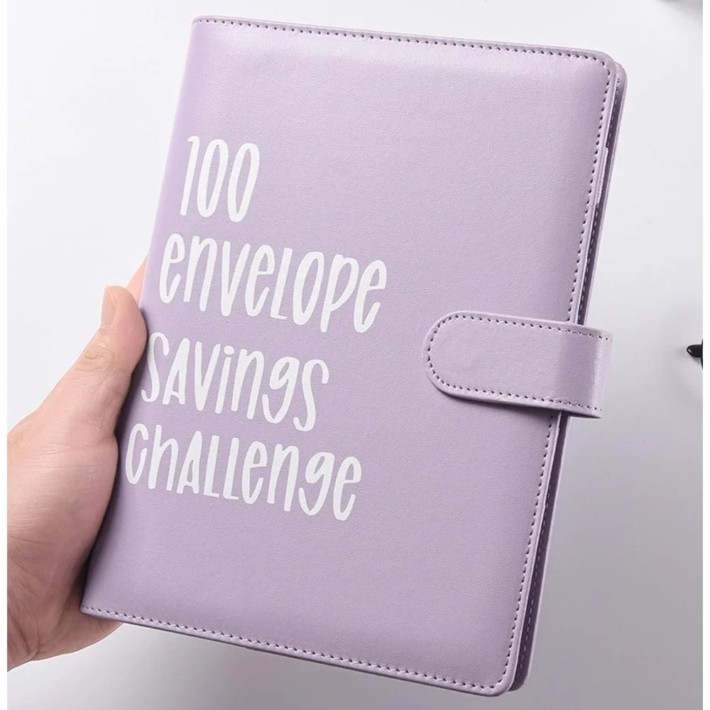 Purple 100 Envelope Challenge Binder, Savings Challenges Budget Book Binder